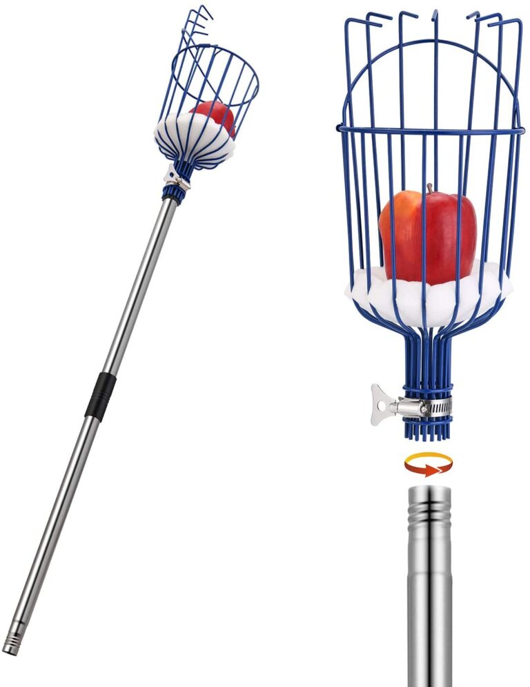 Cueille-Fruits Télescopique 2-7M Avec Manche Évolutif - Outil De Cueillette Cerises, Pommes, Poires, Pêches Pour Jardin